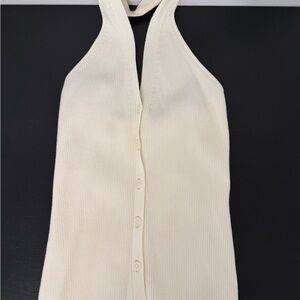 Wilfred Cream Button-Down Sleeveless Blouse
